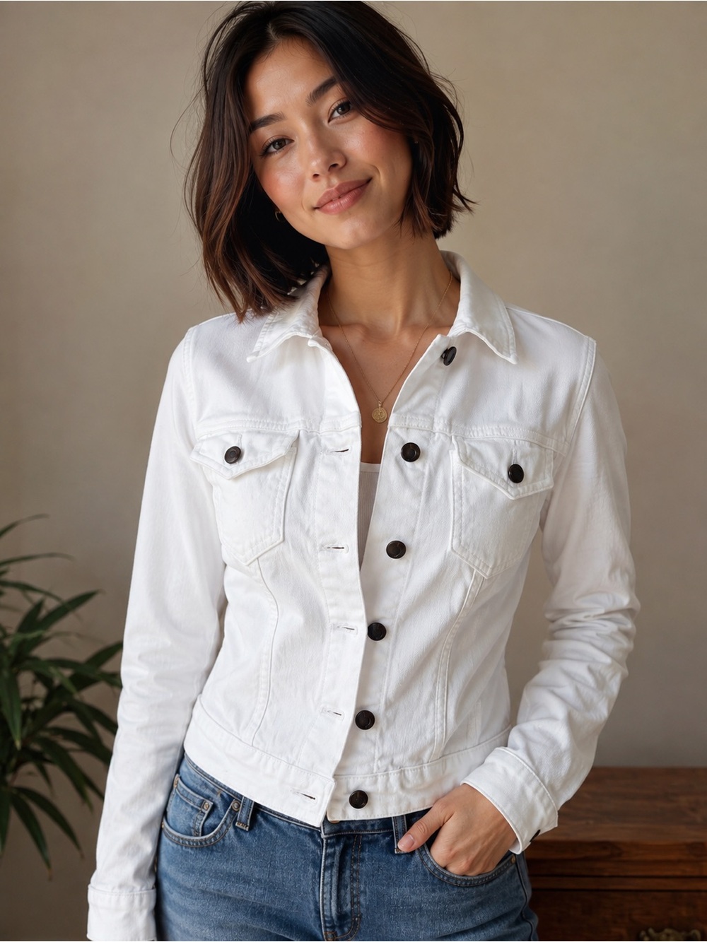 Joe's Jeans White Denim Trucker Jacket